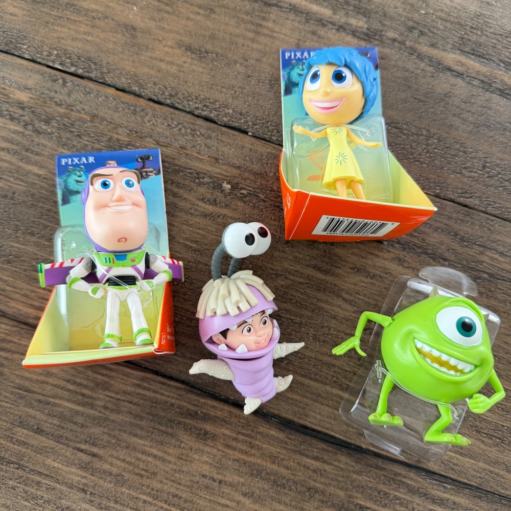 Disney Pixar Mini Figure Lot‎ Buzz Lightyear Joy Mike Wazowski Boo 4pc Set Toys